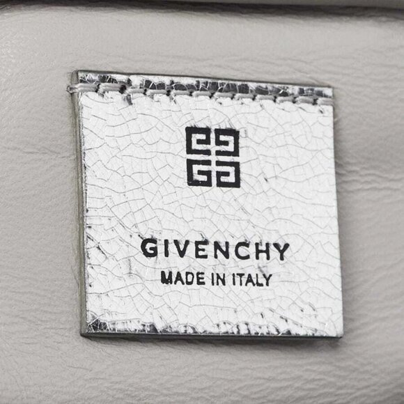 Givenchy Metallic Silver Leather 4G Mini Kenny Bag - Picture 7 of 10